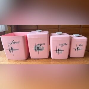 Sears Pink and Gray Food Storage Canisters